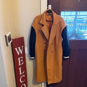 Stylish Tan and Black Women's Coat